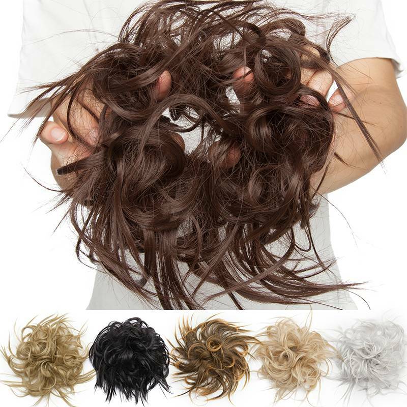THICK Curly Bun Extension Scrunchie Hair Piece As Human Messy Chignon Soft 48g