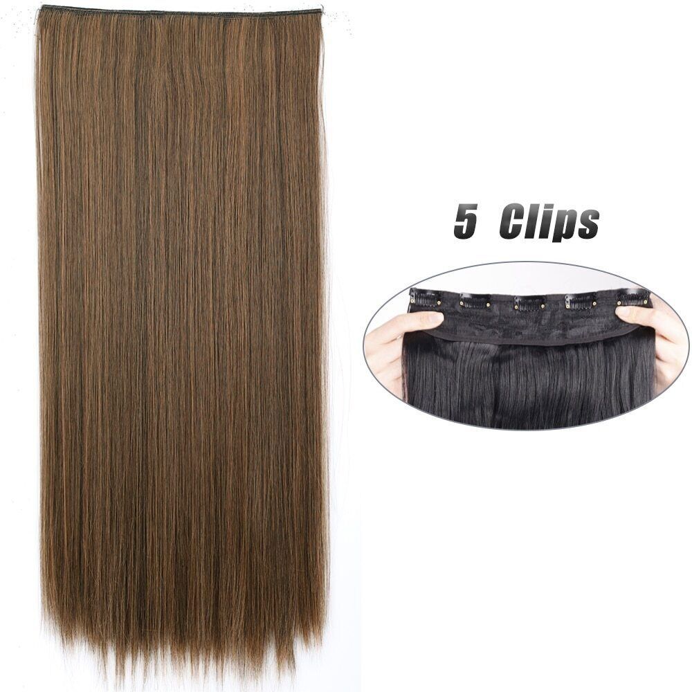 Synthetic 5Clip In Hair Extensions Long Straight Hairstyle 80CM Natural FakeHair
