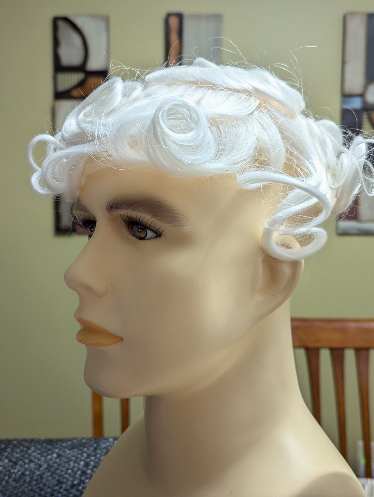 High-quality Synthetic Handmade 7 By 9 1/2 Size Toupee Hair Unit Color White #60