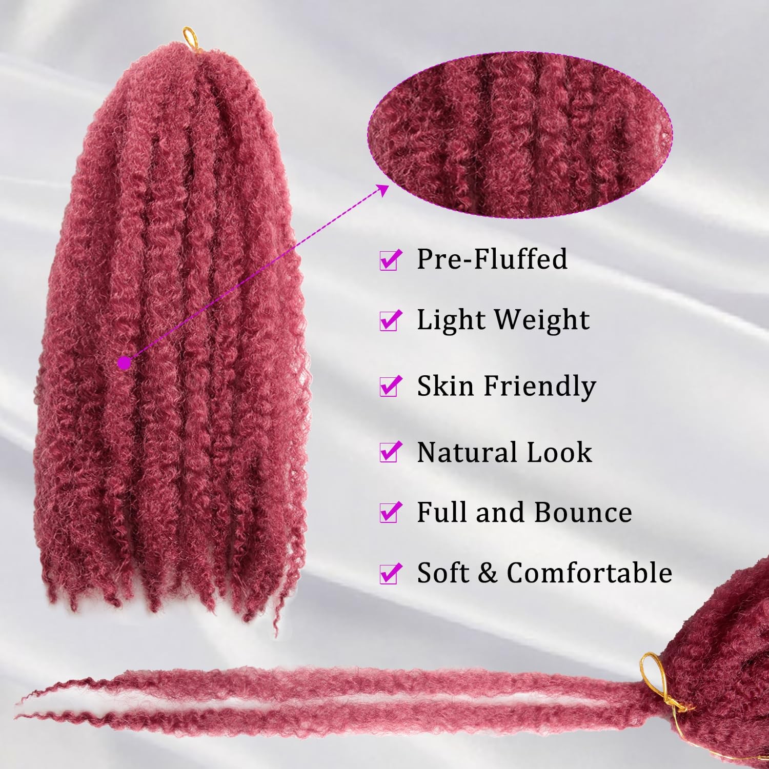 TUVOJALE Marley Twist Braiding Hair 14 inch Afro Kinky Curly Crochet Braids 8 Pa