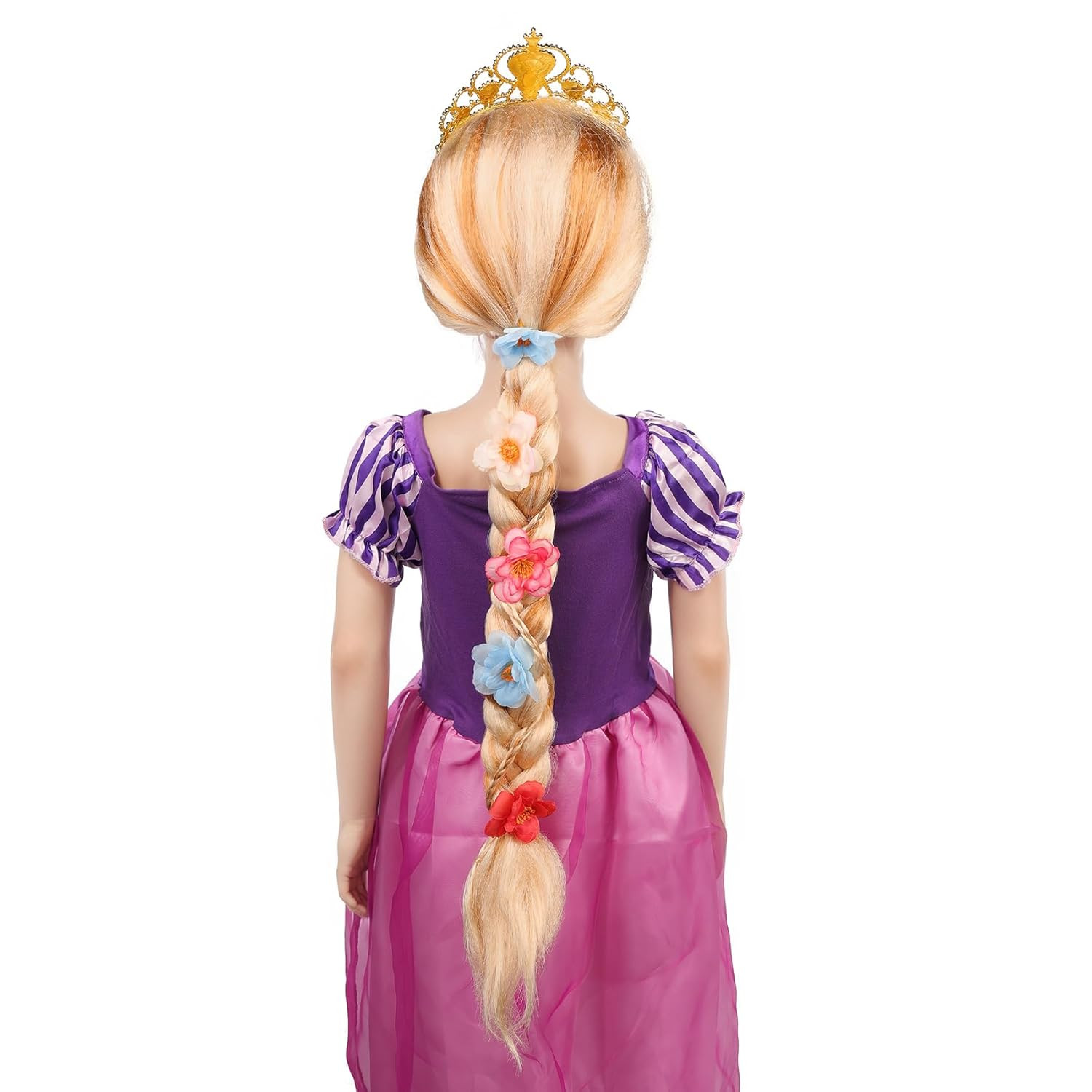 Rapunzal Wig for Kids Long Blonde Braided Wig for Girls Halloween Costume Wigs f