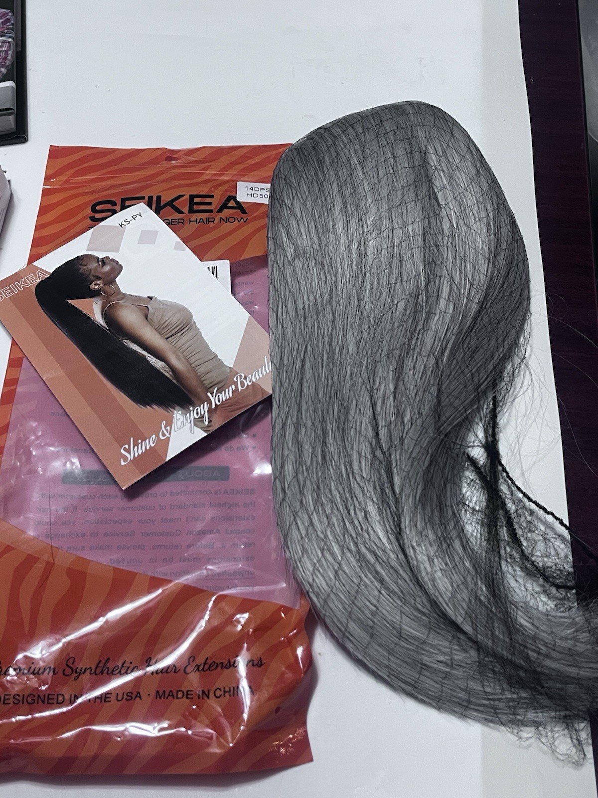 NEW SEIKEA Ponytail Extensions Drawstring Straight 14” Or 16 Grey Mist HD50/60