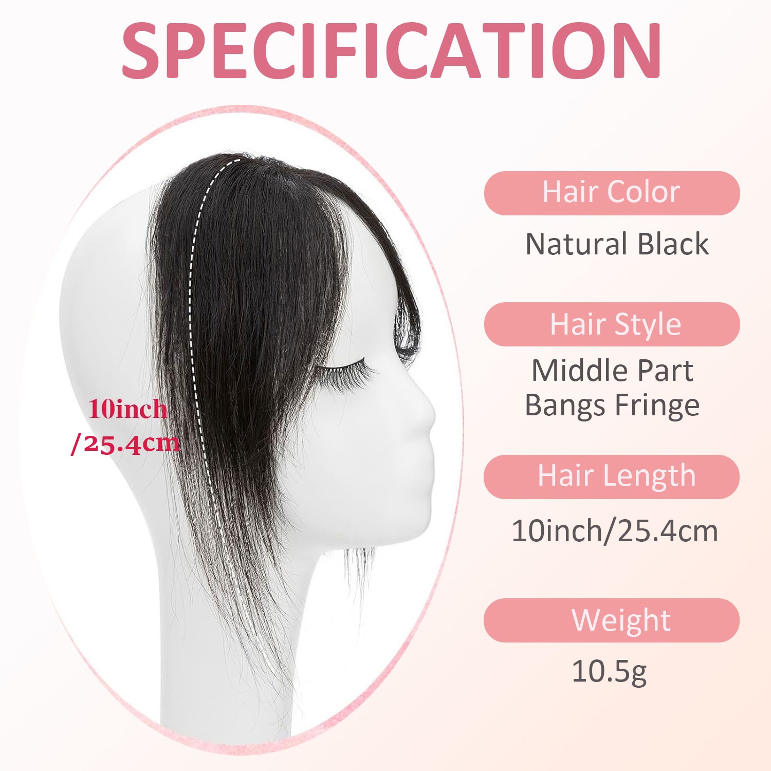 3D Clip In 100% Remy Air Fringe Bangs Human Hair Extensions Hairpiece Top Topper