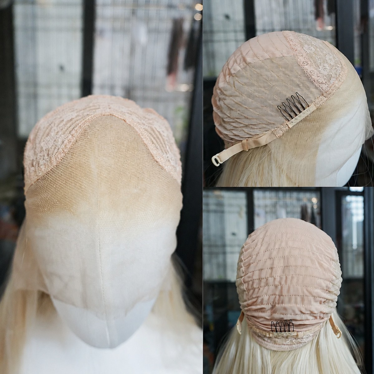 Lace Front Wigs Long Straight Bleach blonde Heat Resistant Hair Pre Plucked