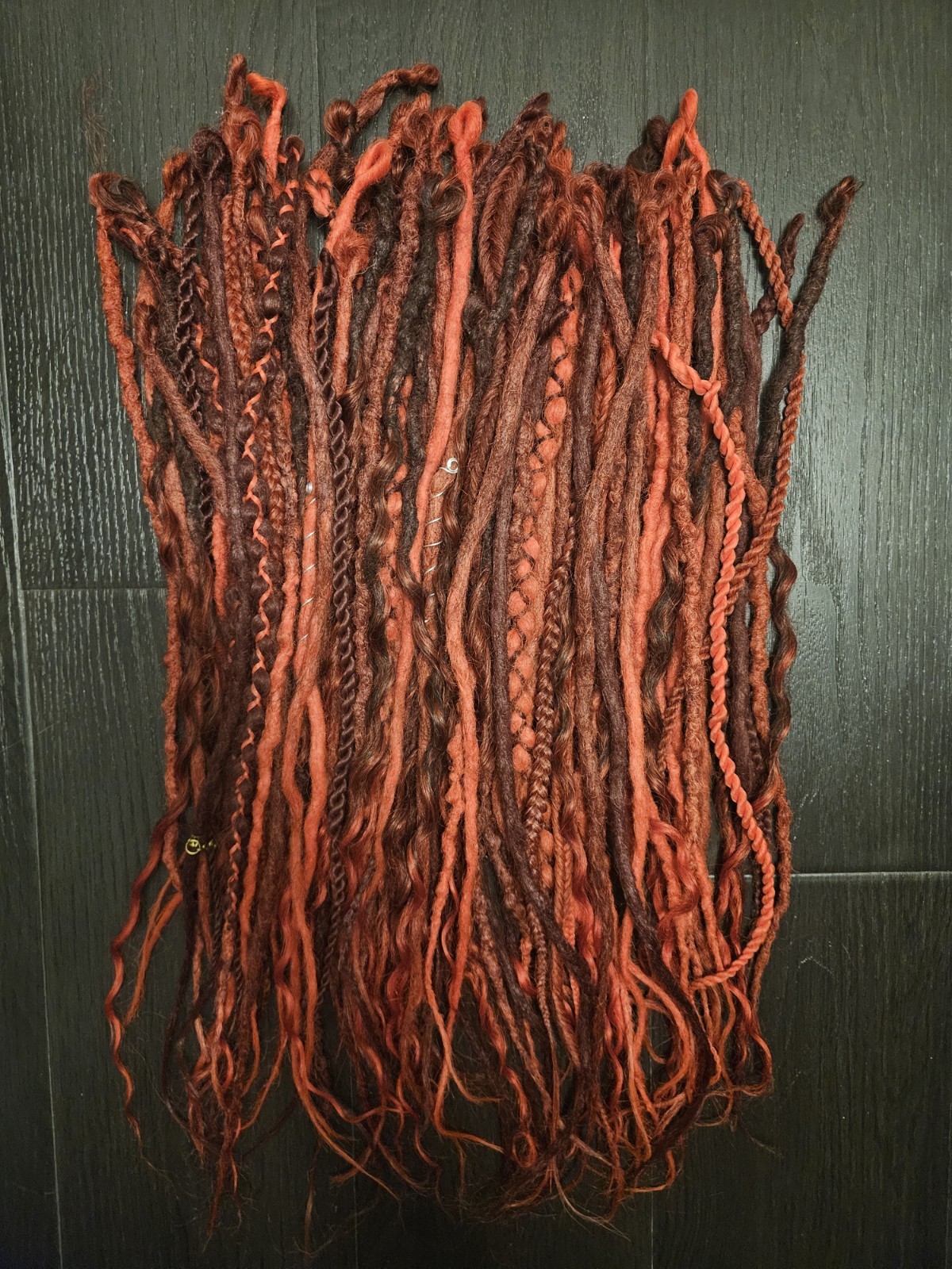Red High Quality single ended dreadlocks 90 Count (20-24 inches long)