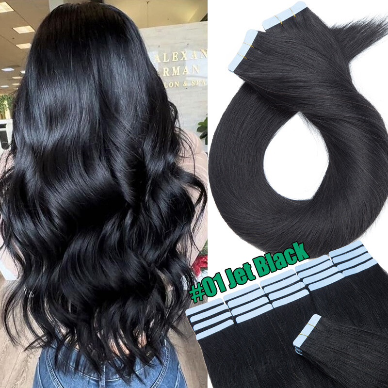 60PCS Tape In 100% Remy Russian Human Hair Extensions Skin Weft Thick 150g Brown