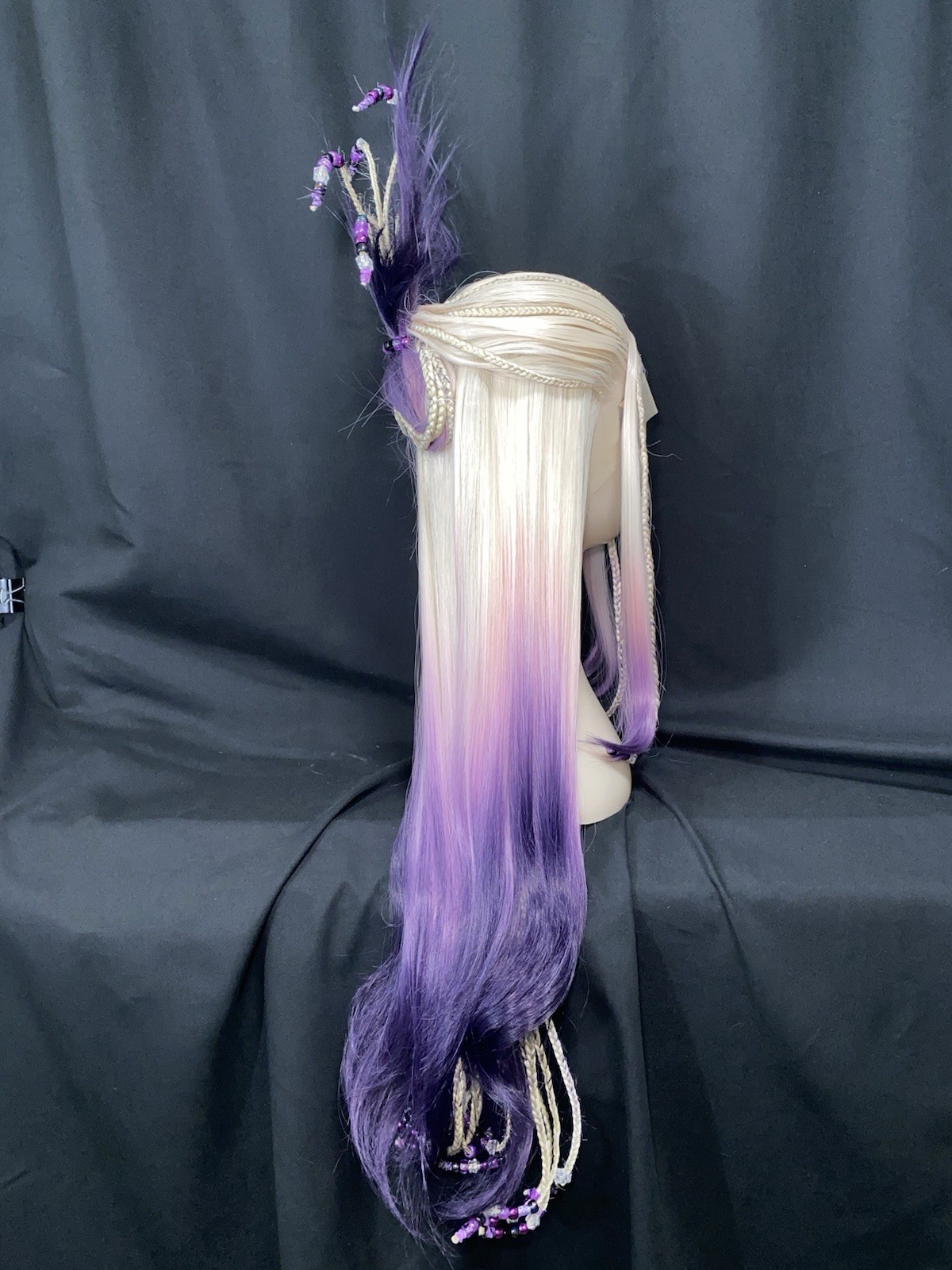 Deep Dark Midnight Purple Ursula Witch Synthetic Lace Front Wig For Drag Queens