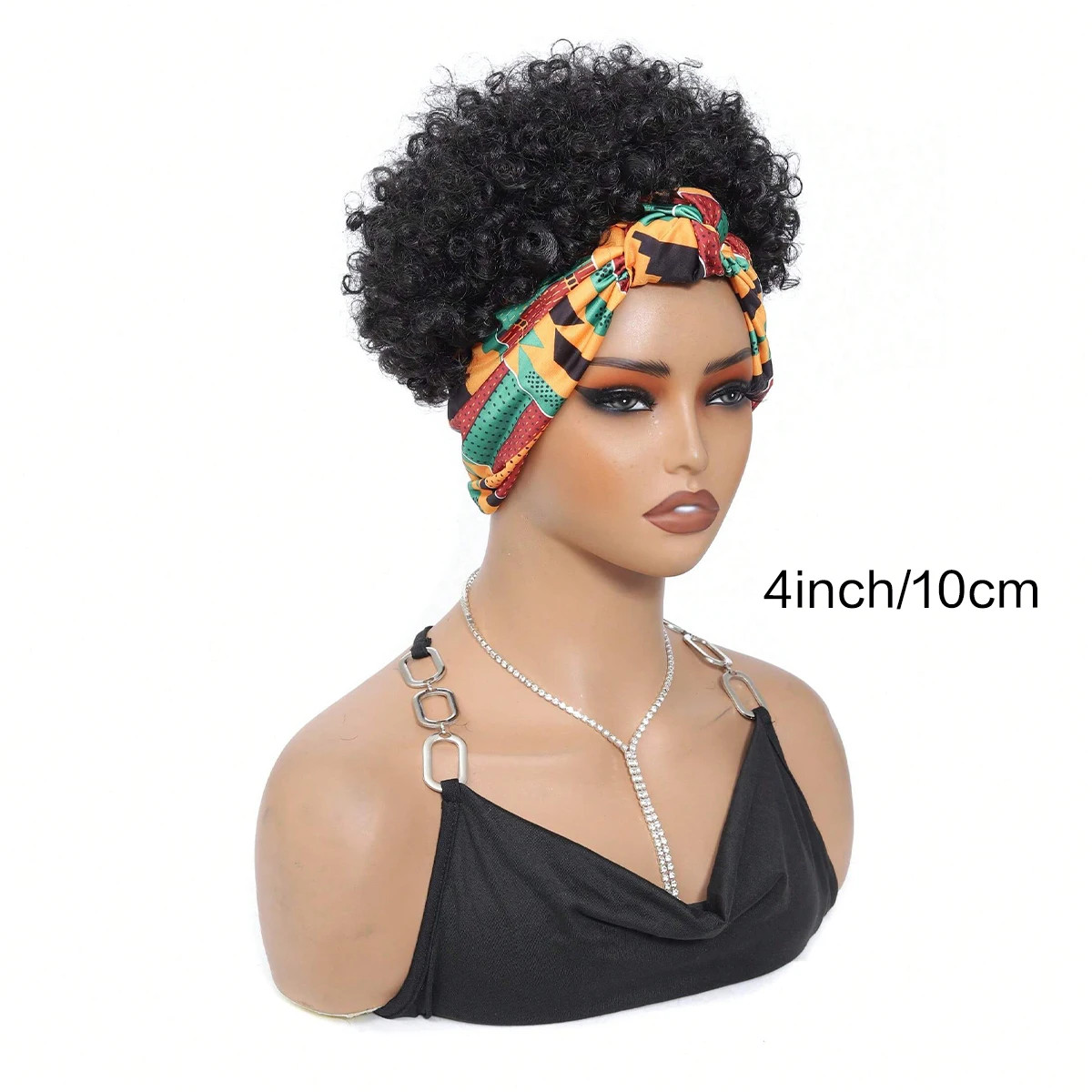 Black Headband Wigs For Women Afro Kinky Curly Synthetic Short Hair