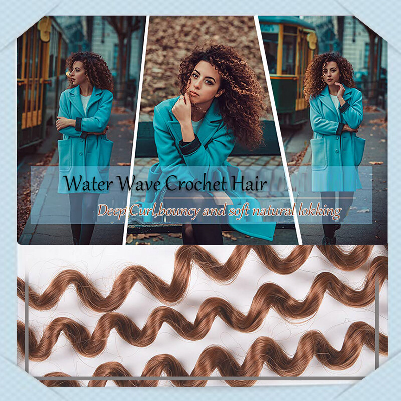 Afro Deep Water Wave Packs Crochet Braids Hair Extensions Kinky Curly Hairpiece