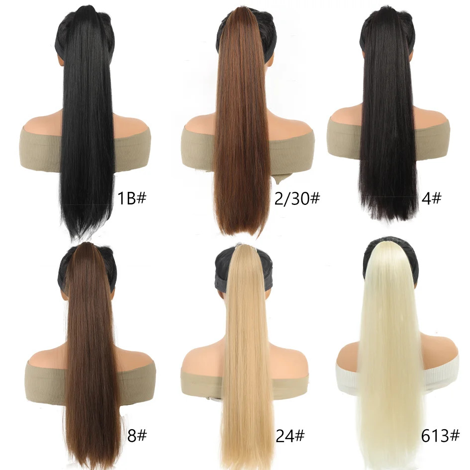 18-32inch Fake Hair Long Flexible Synthetic Ponytail Extension Hairpieces