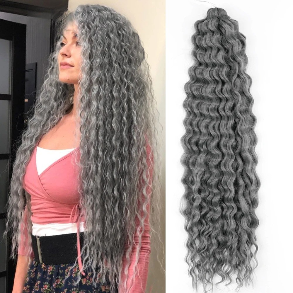 22Inch Ombre Blonde Ariel Curl Water Wave Synthetic Braiding Hair Extensions