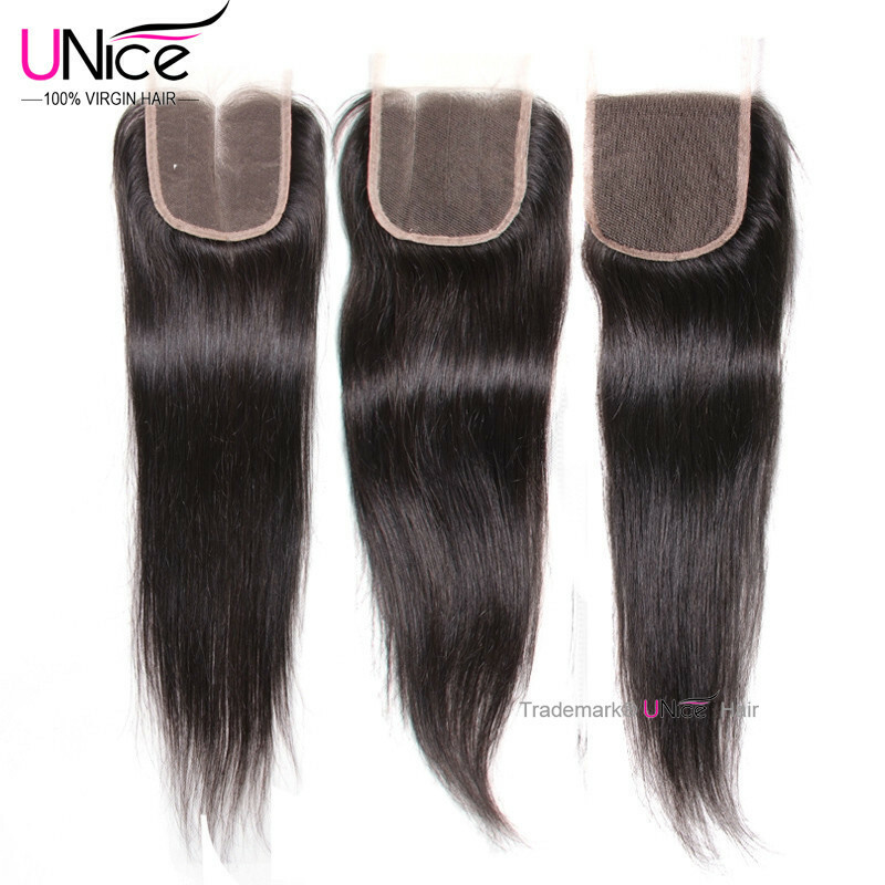 UNice Hair 7A Cambodian Curly/Straight/Body Wave Human Hair 4×4 Lace Closure US