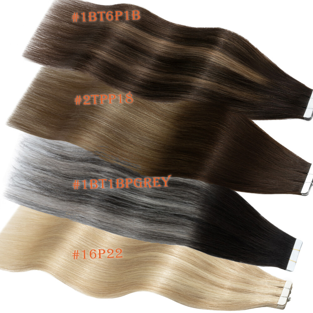 Russian Tape In Skin Weft 100% Remy Human Hair Extensions Full Head 200G THICK U
