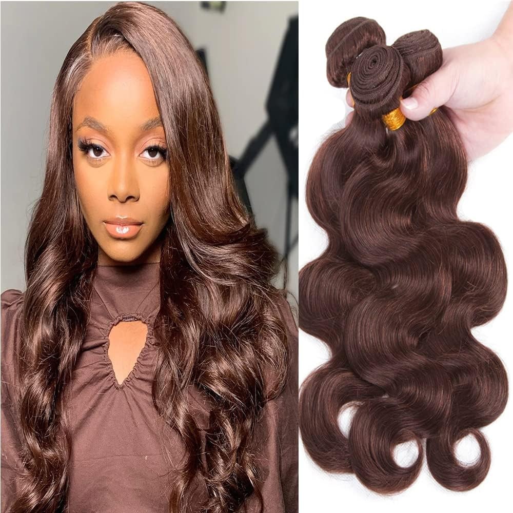 Bamilala Brazilian Chocolate Brown Human Hair Bundles 20 22 24 Inch Body Wave
