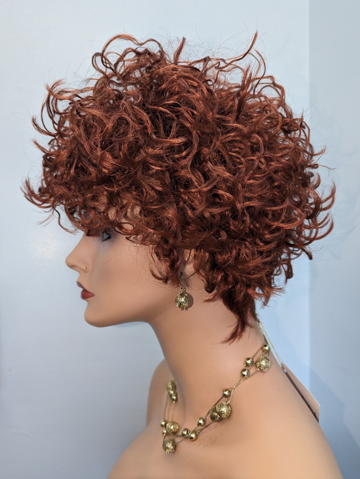 Short Sexy Trendy Synthetic Cringle Wavy Hot Fire Red #130 With Bangs Wig