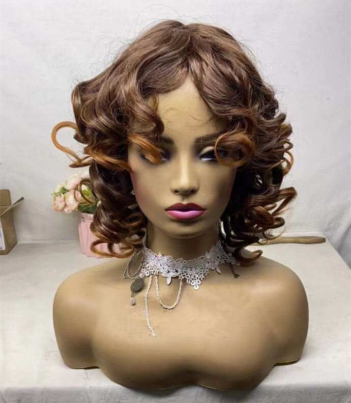 Curly Wigs for Black Women Short Big Curly Kinky Wigs for Women Afro Wavy Mixed