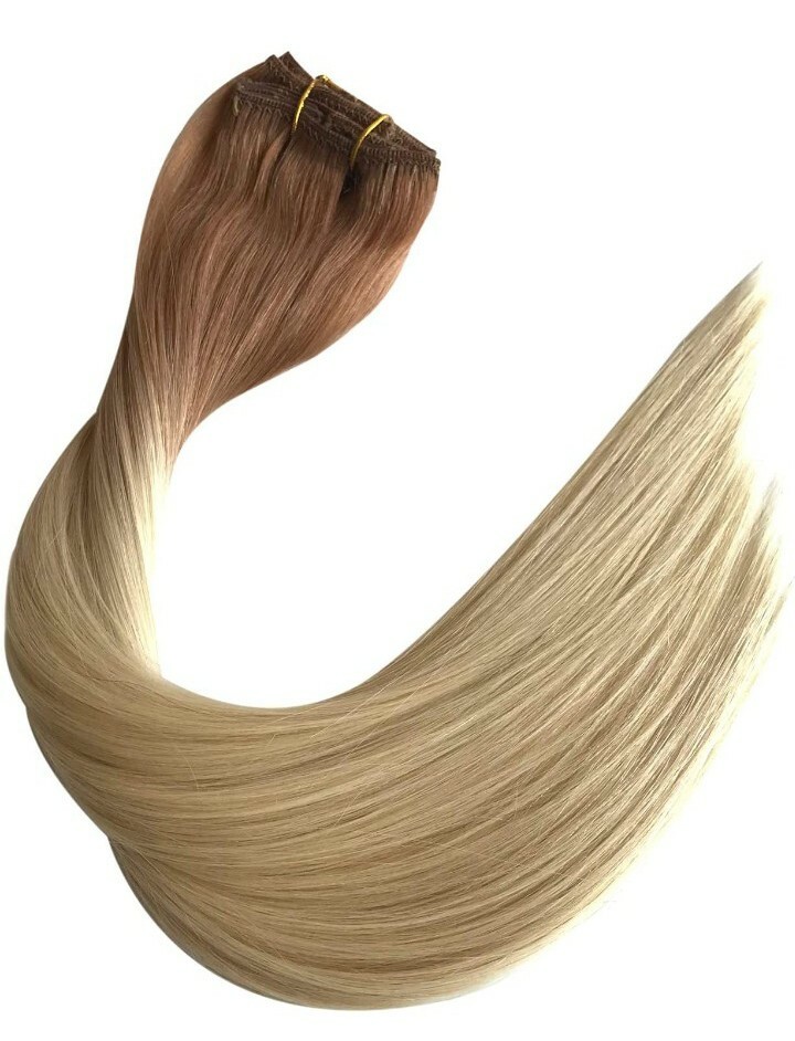 New 22″ Long Blonde 7 Pieces Clip In Hair Extensions Hair Extension