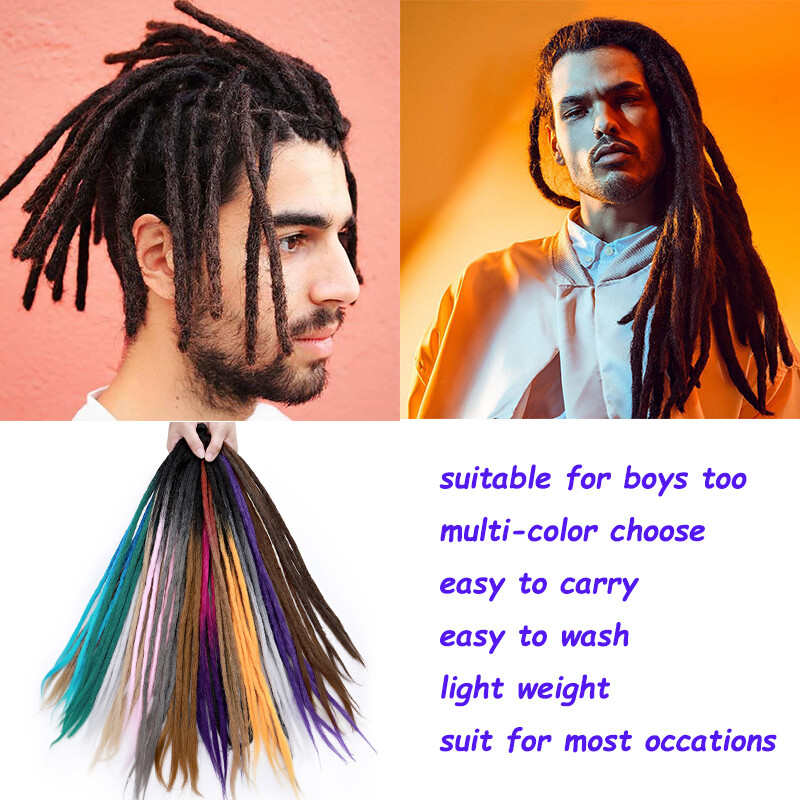 US 20”24” Dreadlocks Hair Extensions 100% Handmade Afro Twist Reggae Hair Unisex