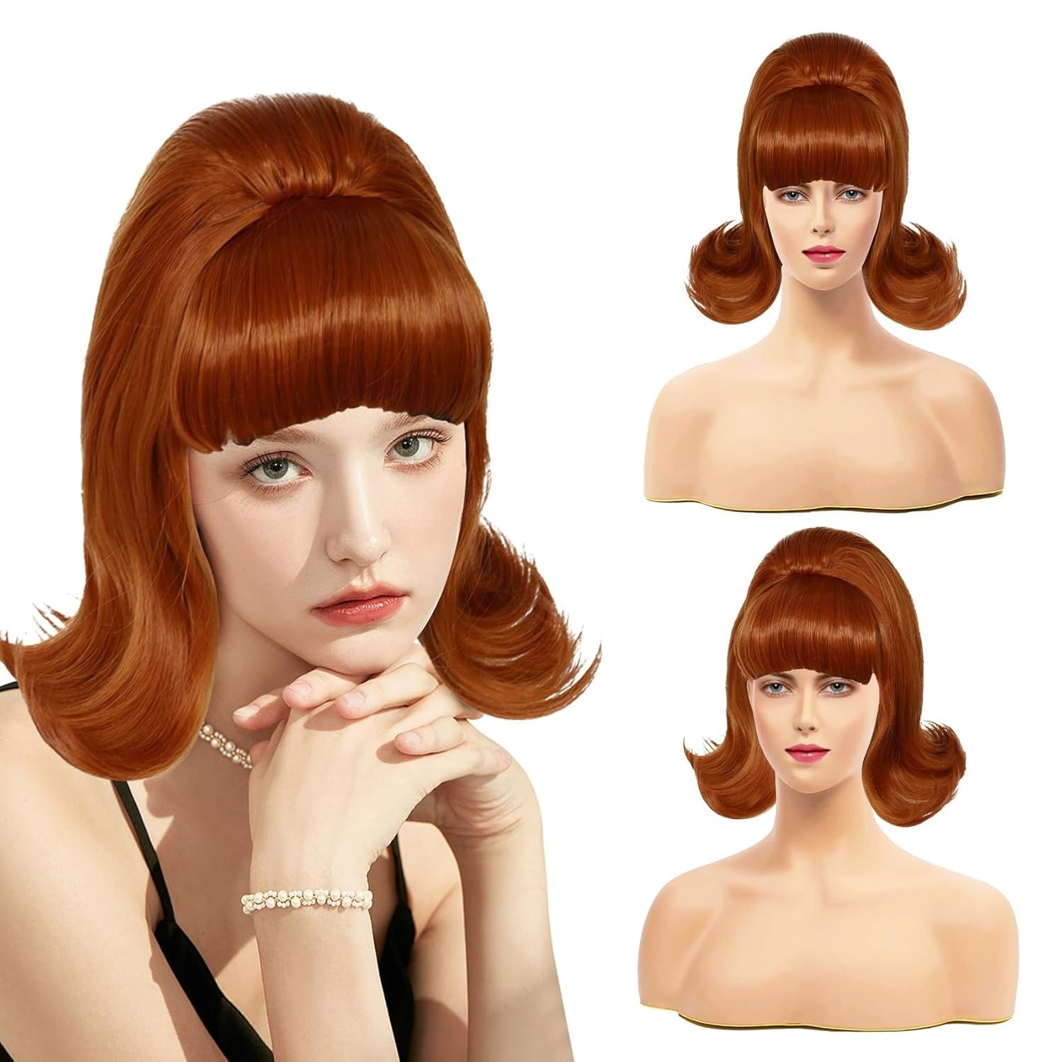 “Womens Flip Wig 60S 50S Retro Beehive Style Bouffant Vintage Look Wig Costume W