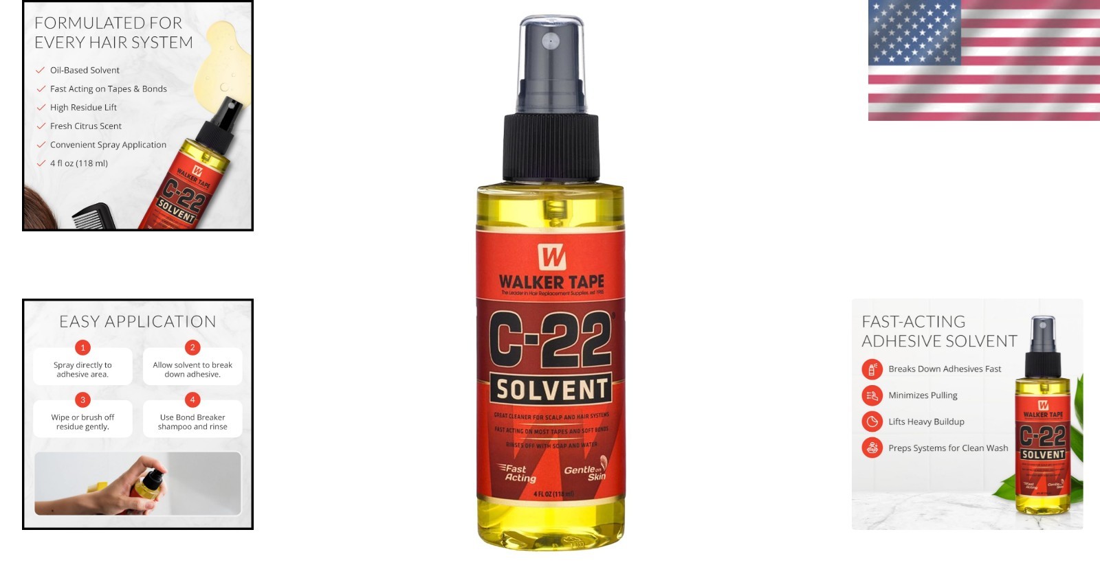4 oz C-22 Fast-Acting Solvent for Wig Tape & Extensions – Gentle & Effective
