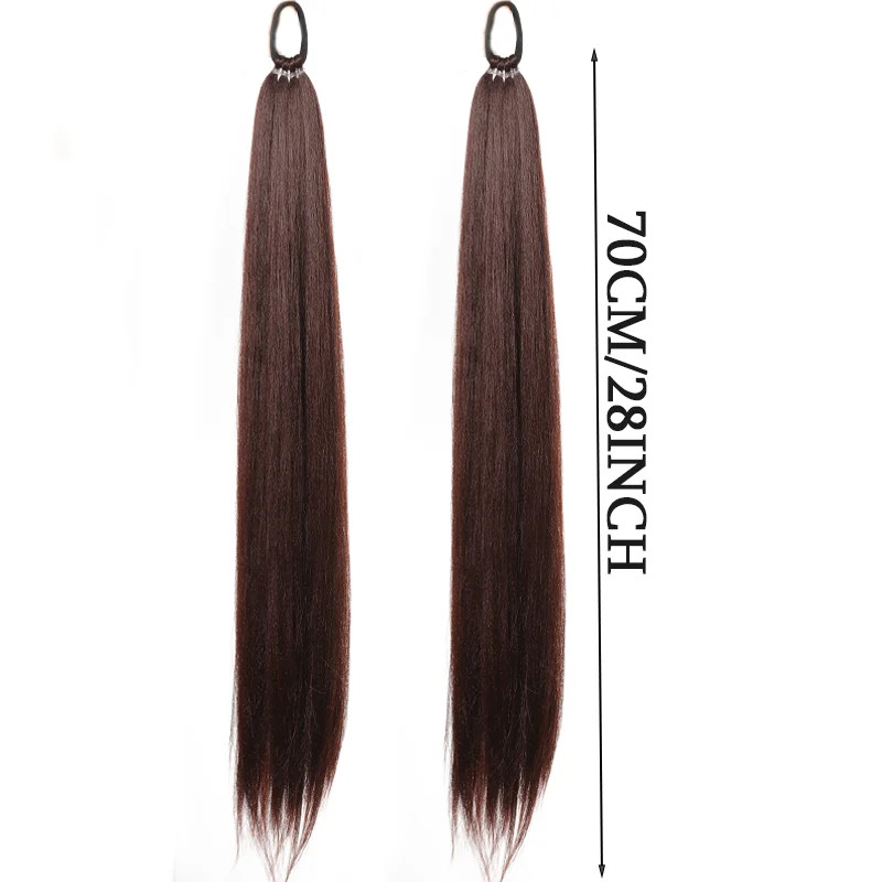 Versatile DIY Braided Ponytail Extensions Synthetic Fake Hair With Elastic Band