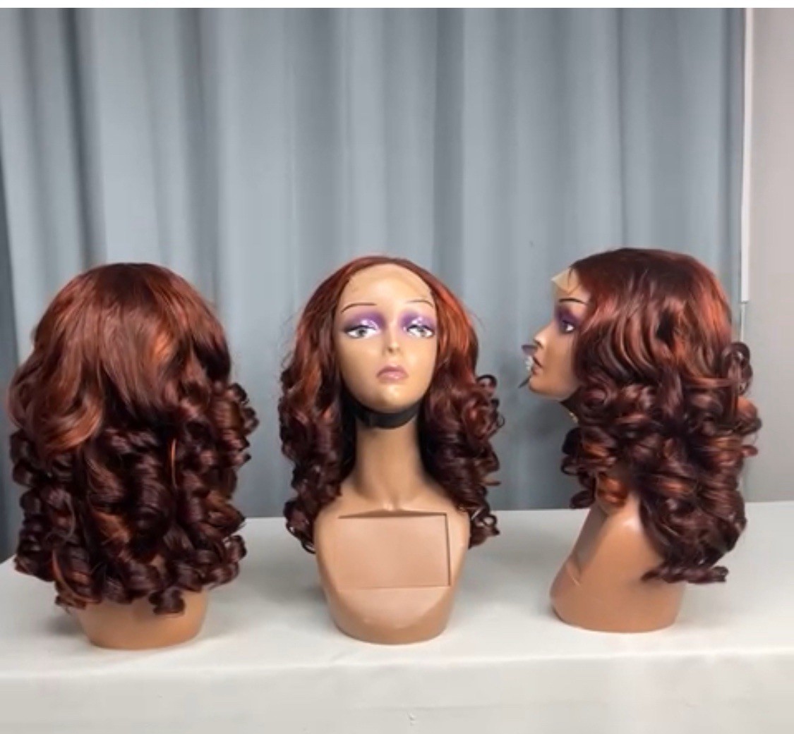 Glueless100% Human HairBouncy Curl SDDTransplant 4/4 Lace.14” Excellent quality