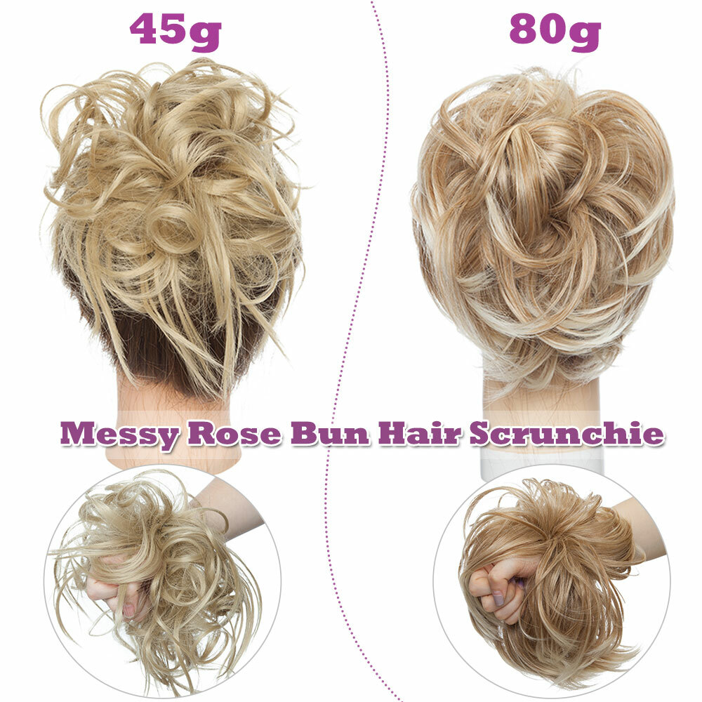 X-LARGE Thick Messy Bun Hair Piece Scrunchie Updo Hair Extension as Human BUN US