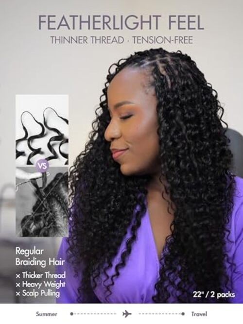 LUVME Deep Wave Crochet Hair for Black Women, 18 Inch 130g About 100 Strands,