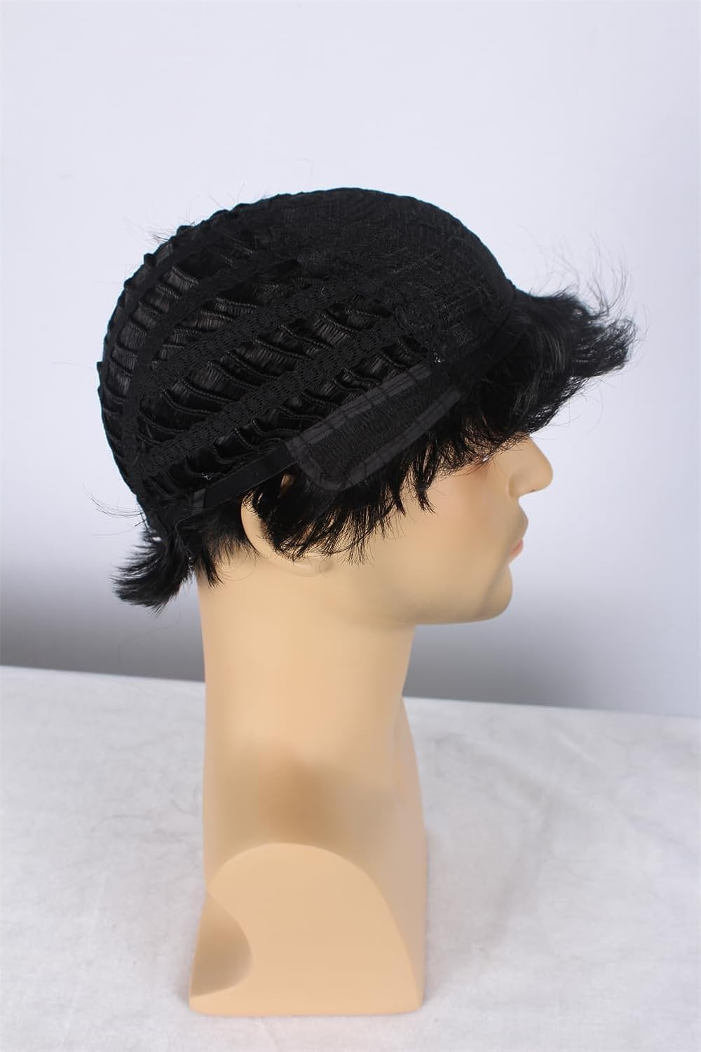 Men Short 11.81”/30Cm Black Curly Wig, Multifunction Fluffy Layered Frizzy Cosp