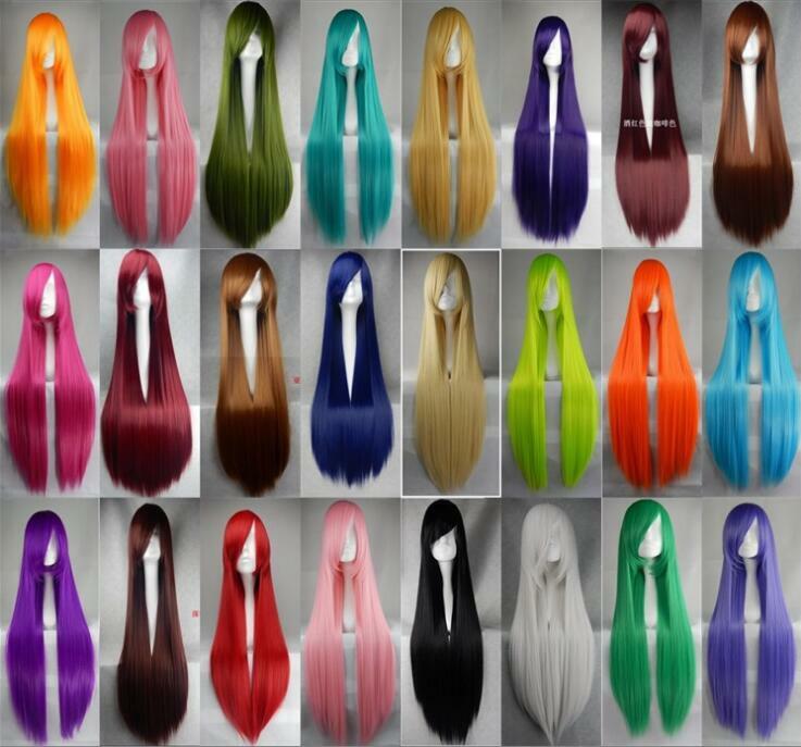 Wome Full Wig 100cm/39″ Straight Long Cosplay Full Wig Multi Colors Party Club
