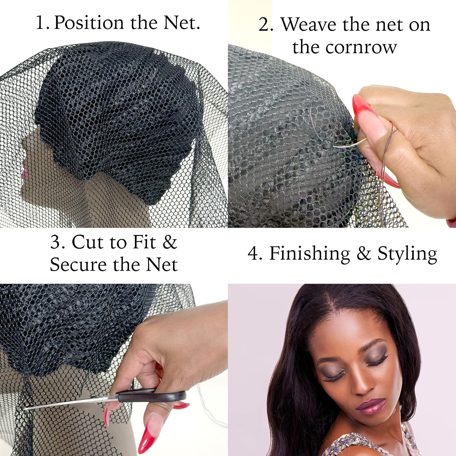 Deluxe Soft Weaving Net 17.5″ × 26″ – Triple Helix Structure Hair Net for Sew-In