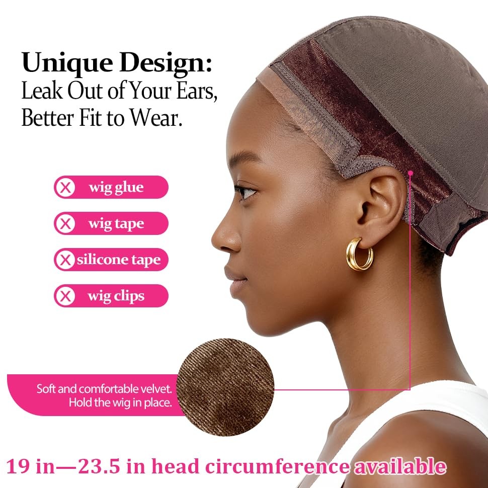 LAB HAIRS Wig Cap with Grip Band for Keeping Wigs in Place, More Full Cap-wide