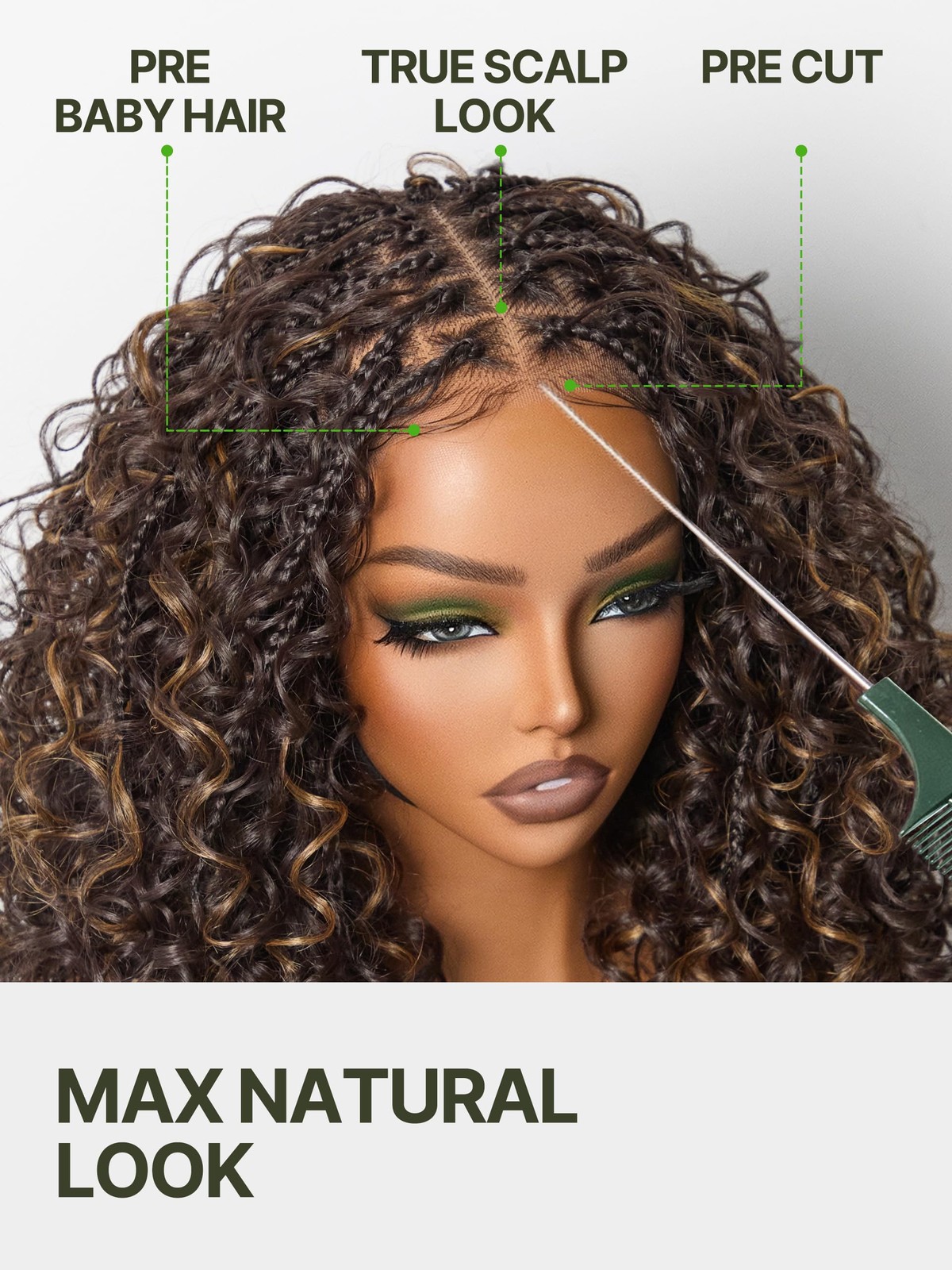 Frodio Cruly Boho Braided Wig Water Wave Veralux 13X6 Hd Lace Frontal Wig