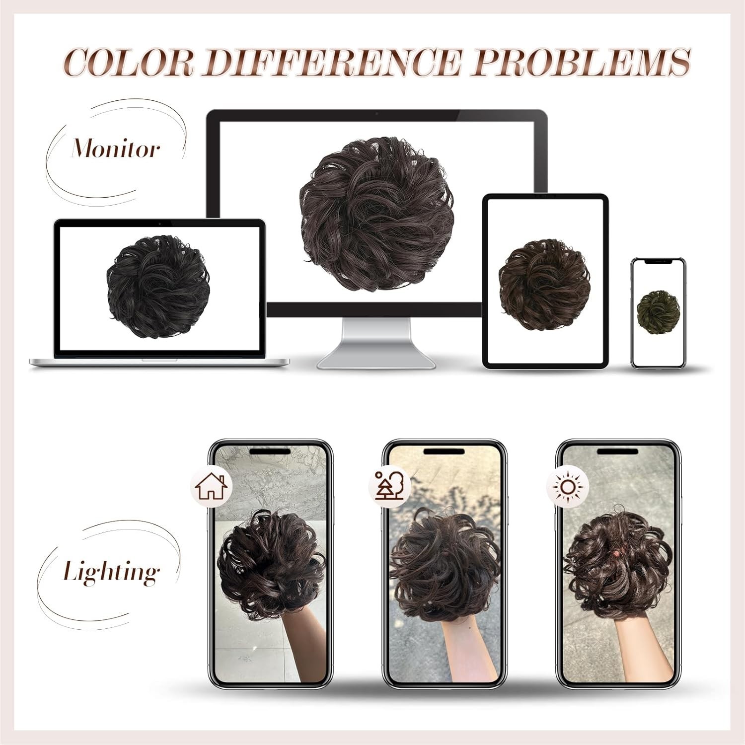 Elegant Messy Bun Scrunchies – Large Size Wavy Hairpiece for Effortless Style