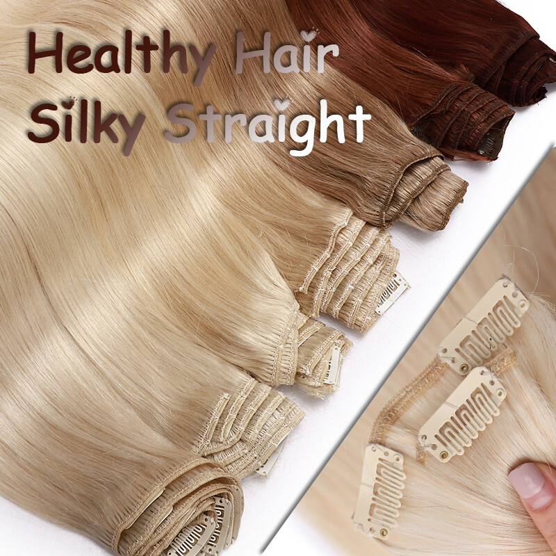 7pcs 15″ 18″ 20″ 22″ Clip In Remy Real 100% Human Hair Extensions Full Head N206