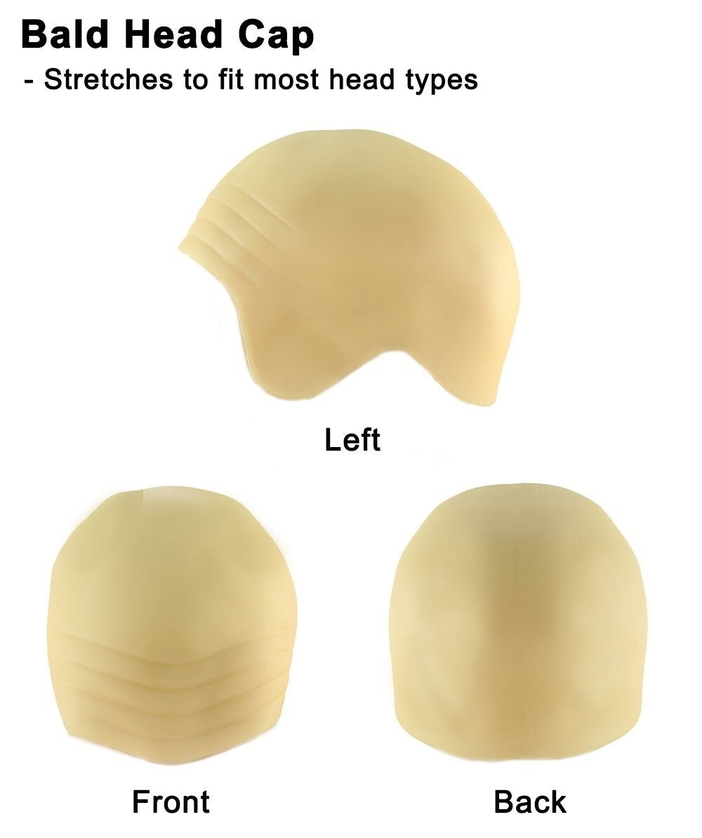 HPO Adult Blonde Side Hair Bald Wig with Mustache, HM-1667