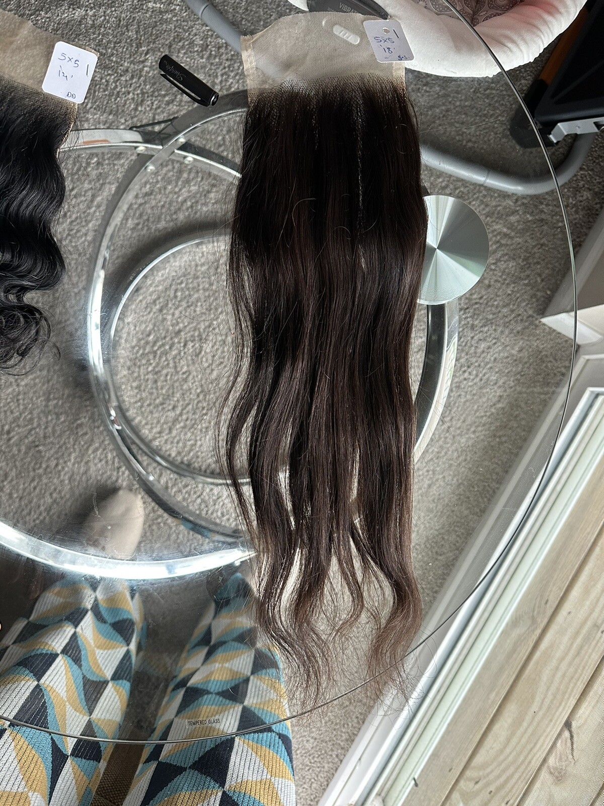 Raw indian hair ( Single donor) from indian temples 18”18”20” with 16” 5*5 closu