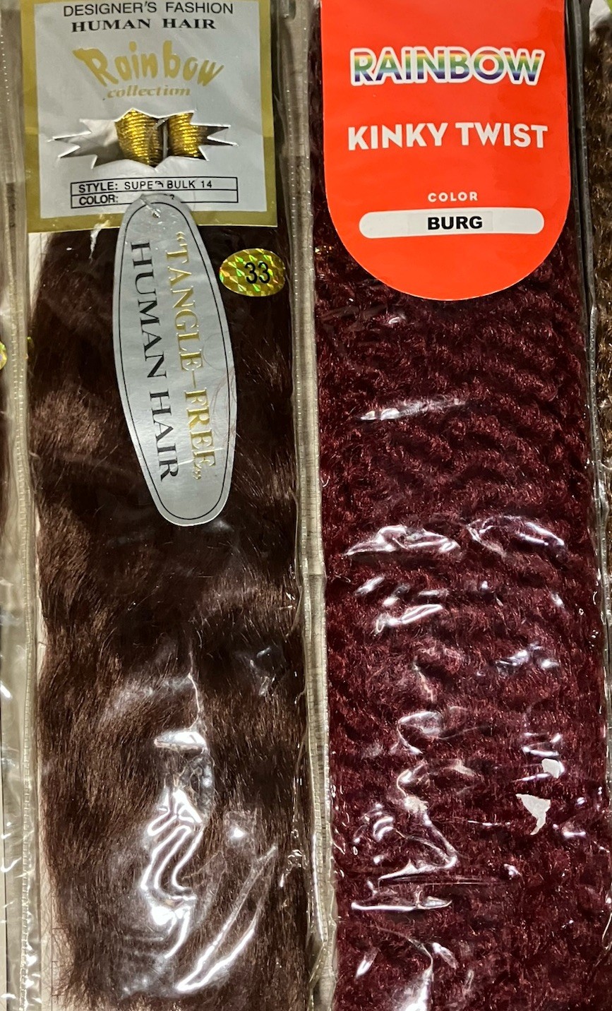 Human Hair Extensions RAINBOW Lot of 8 Packs and Japanese fiber Hair Brown Burg