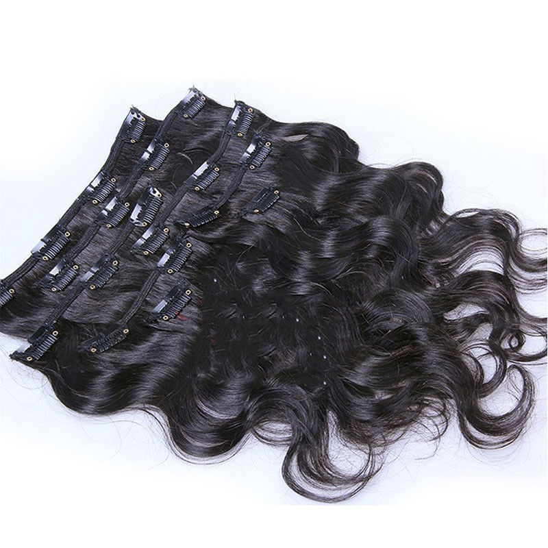 Body Wave Clip in Human Hair Extension Brazilian Remy Clip on Hair 100g 8-10pcs