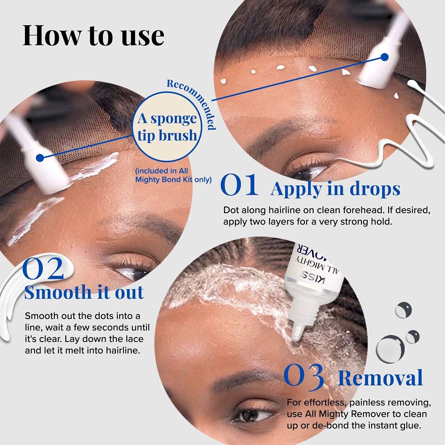KISS Red All Mighty Lace Front Wig Remover- Gentle Foaming Solvent, Protect Y…