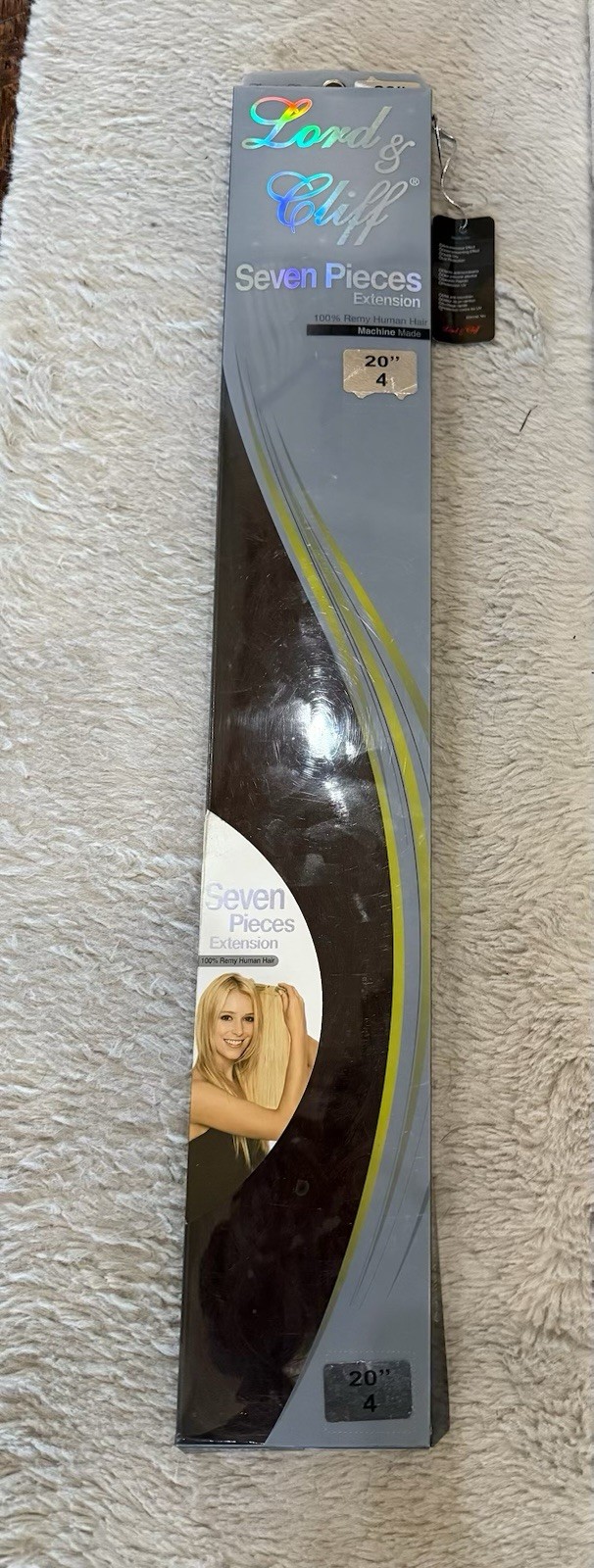 Lord & Cliff 20-inch Remy Human Hair Clip-In Extensions, 7-Piece, Color #4