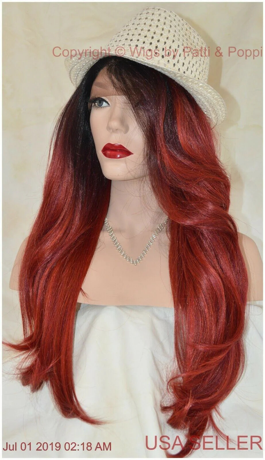 Swiss Lace Front Wig 4X4 Silk Top Handtied Heat Safe TT4.BG Long Thick 1372