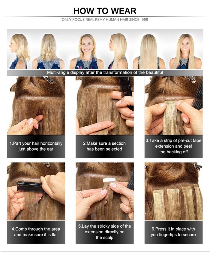 Seamless Tape in Skin Wefts Human Hair Extensions Brazilian Remy Real Human Hair