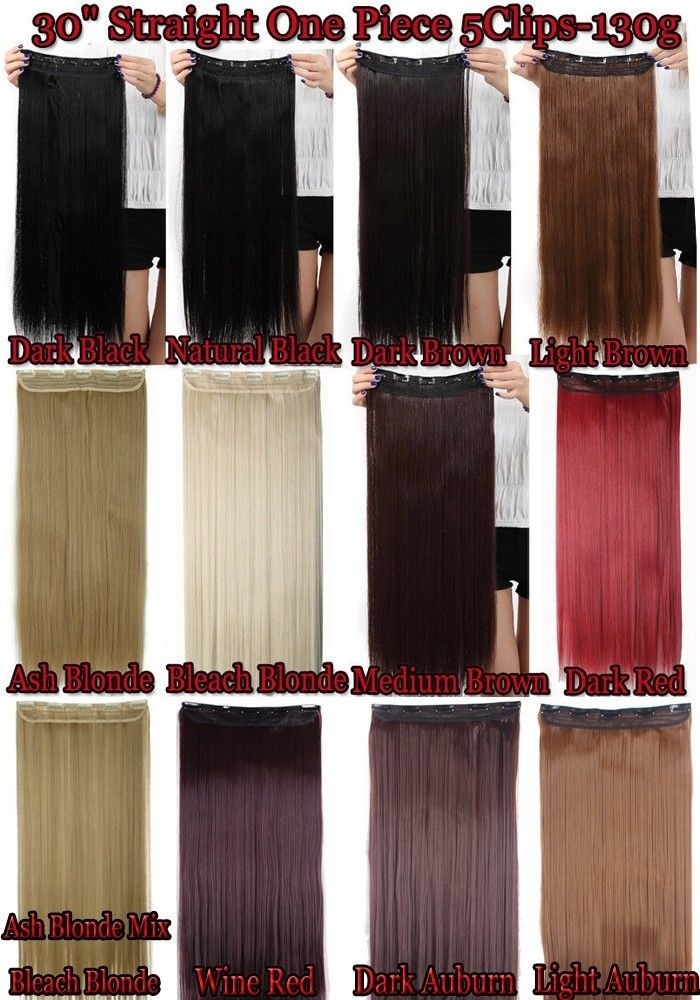 100% Thick One Piece Real Clip in False Hair Extension 3/4 Full Head US Stock