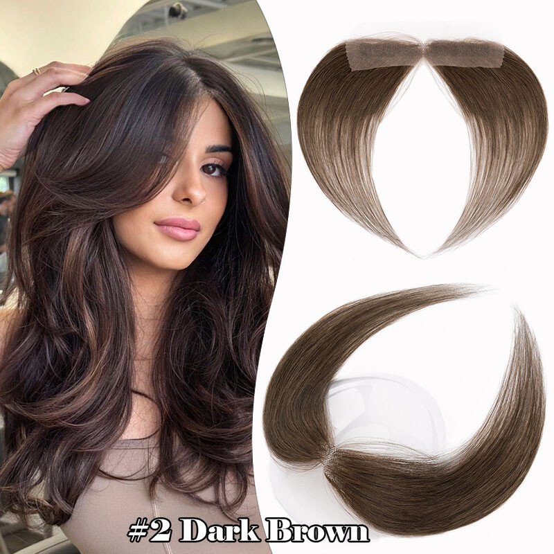 Hand-Tied Cover-up Human Hair Swiss Lace Hairline Hair Topper Forehead Hairpiece