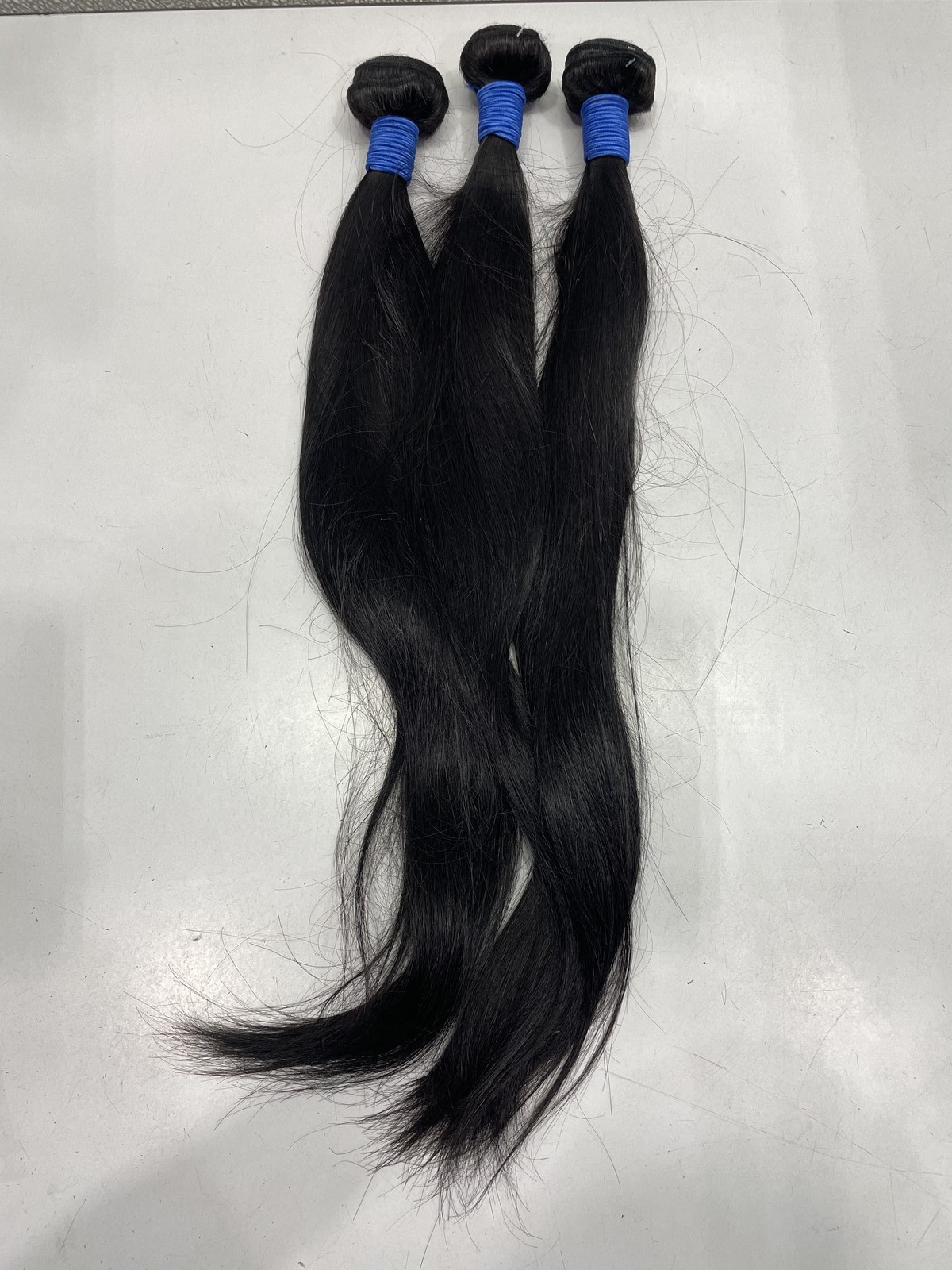 Believe In Hair Natural Black Straight Human Hair Extensions 3 Bundles, 22″