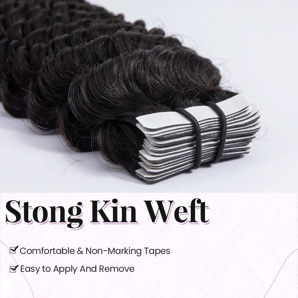 Smartinnov Afro Curly Tape Ins Human Hair 40 Pcs 100Gram 10A Grade Virgin Hairs