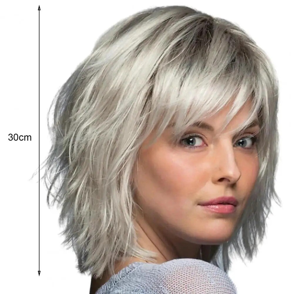 New Messy Women Wig, Soft Smooth Short Curly Wig with Bangs, Natural Look⭐