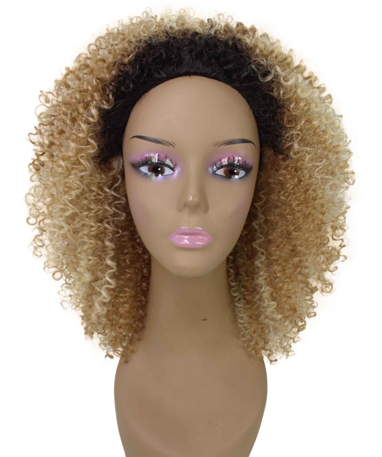LUXLUXE Zenobia Kinky Afro 18 in Long Half Wig Mix Human & Sythetic Hair BH-0006
