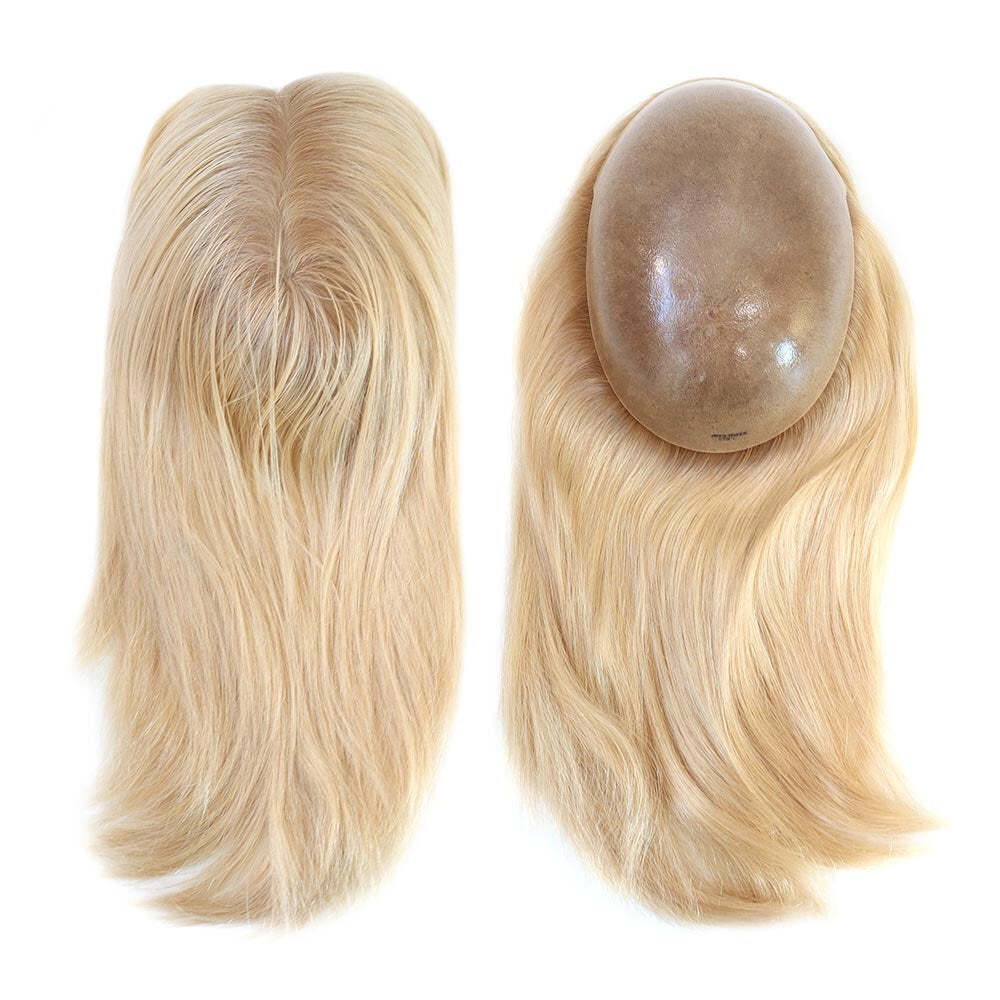 14″ 16″ Injected Full Thin Skin Base Human Hair Toppers for Women